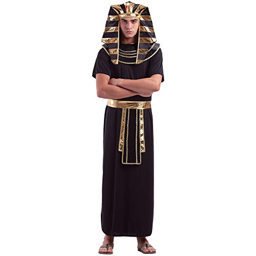 Egyptian Pharaoh Men’s Halloween Costume - King of Egypt Ancient Robes (X-Large)