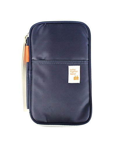 Large Zippered Passport and Travel Document Organizer Wallet with Wristlet (5.3