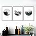Produktbild Cqzk Kreisförmige Wandkunst Leinwand Malerei Schnee Berg Poster und Drucke Leinwand Kunst Deich Wandbilder für Wohnzimmer 50X70cnx3 NO Frame