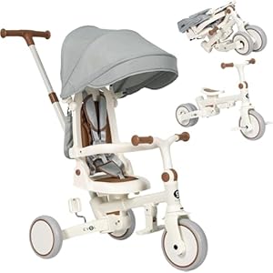 Olmitos - Triciclo Evolutivo De Bebé 5 En 1 - Bicicleta Niños Desde 1 Año Hasta 5 Años - De Triciclo A Bicicleta Con O Sin Pedales – Adaptable Y Transformable (Evol, Gris)