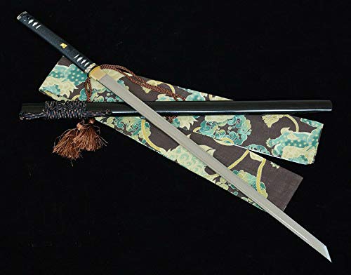 GLW Sword Battle Tang Swords Traditional Hand Forged High Carbon Steel Blade Sharp 100% Handmade Grinding Polishing Chinese Longquan Sword Sword Jian Sharp Blade Battle Ready