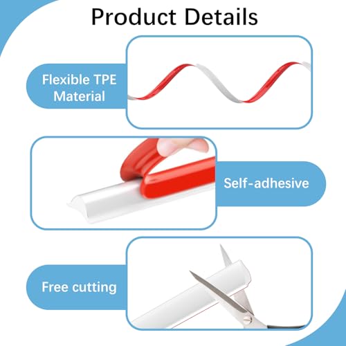 Zocipro 5 Meter Flexible Zierleiste Selbstklebend Deckenleisten, 12mmx 9mm TPE Dreieck Zierleiste Decken Und WandüBergang, Abschlussleiste Küchenarbeitsplatte, FüR Wandkanten Fliesenkanten