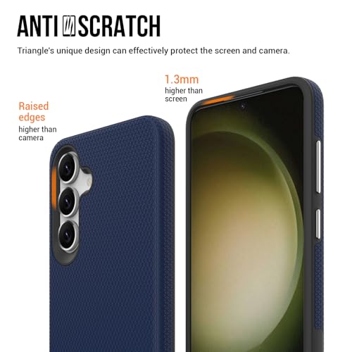 Image of NOXO Ultra-Hybrid Triangle Back Case Cover for Samsung Galaxy S25 Fe, | Shockproof Design | Camera Protection | Soft TPU & Rugged PC | Bumper Case Cover for Samsung S25 Fe, (Prussian Blue)
