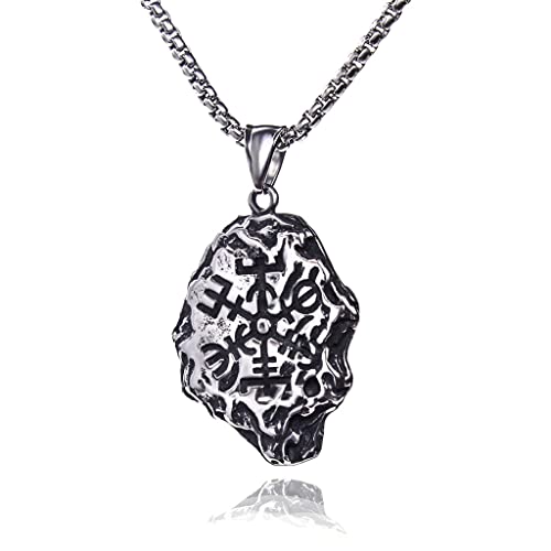 Collier Viking homme pour le quotidien avec amulette boussole Vegvisir protectrice