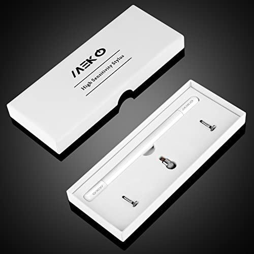 Meko Stylus Pens For Ipad - 2 In 1 Magnetic Cap High Precise Universal Stylus Pencil For Apple/Iphone/Ipad/Android/Microsoft All Capacitive Touch Screens Tablets, Phones - White #TOP6