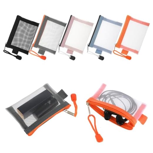 Amabro 5 mini bolsas de malla con cremallera, 4.13 x 2.95 pulgadas, bolsas de cosméticos, monedero, llaves, bolsa de almacenamiento de viaje, bolsa de maquillaje, accesorios para lápiz labial, dinero