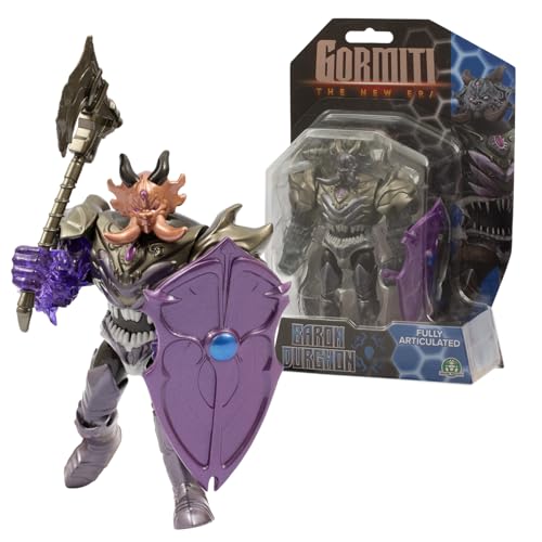 Gormiti The New Era, Evil Baron Durghon Villain Action Figure, 15cm Articulated Rival with Axe Weapon, Highly Detailed Collectible Toy for Kids Aged 4+