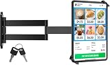 BUSIVYTA Anti Theft Tablet Wall Mount Holder, Metal iPad Wall Mount Fits 7"-14" iPad Pro Air Galaxy Tab, Full Motion Security Arm Stand with Key Lock for Retail Shop POS Kiosk and Commercial Displays