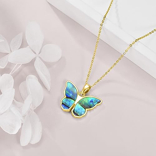 URONE Butterfly Pendant Necklace for Women Sterling Silver Butterfly Jewelry Gifts for Women4