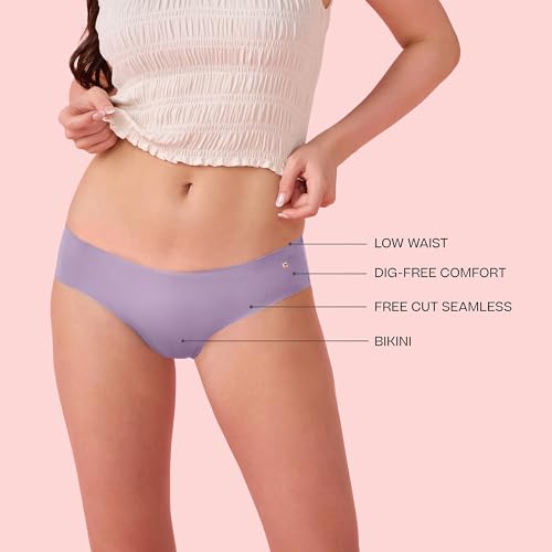 Image of Enamor Innovations Invisi, All Day Comfort, Low Waist Bikini Panty for Women - No Visible Panty Lines, Sweat Wicking, Free Cut, Regular Coverage - PB40