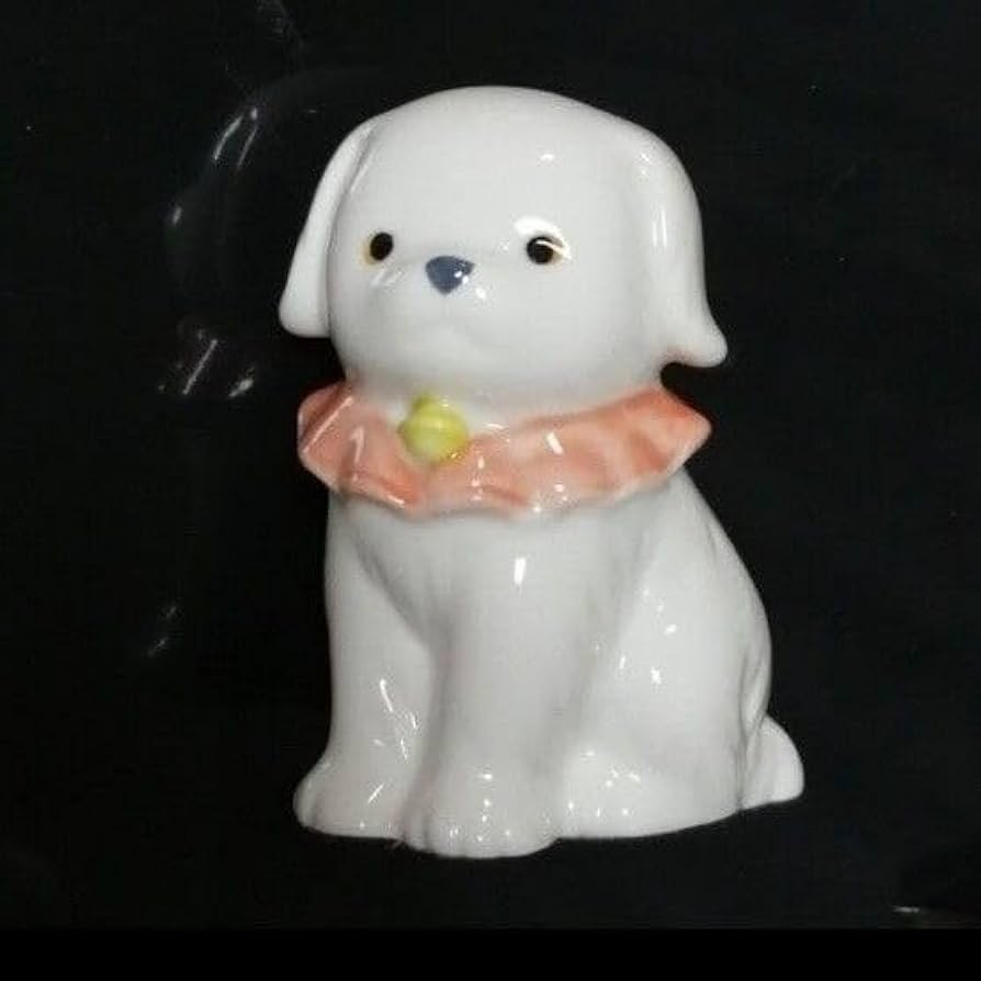 Amazon.co.jp: 犬の置物 ホワイト 陶器製 レトロ ビンテージ