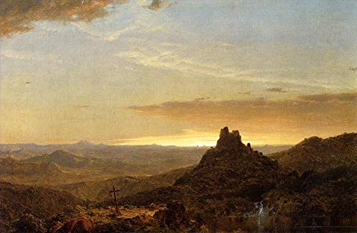 Peinture à l'huile Croix dans le paysage sauvage par Church 02