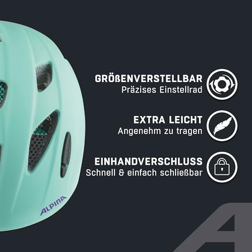 ALPINA Ximo L.E. Kinderfahrradhelm, Turquoise matt, 49-54 cm – Ansicht 3
