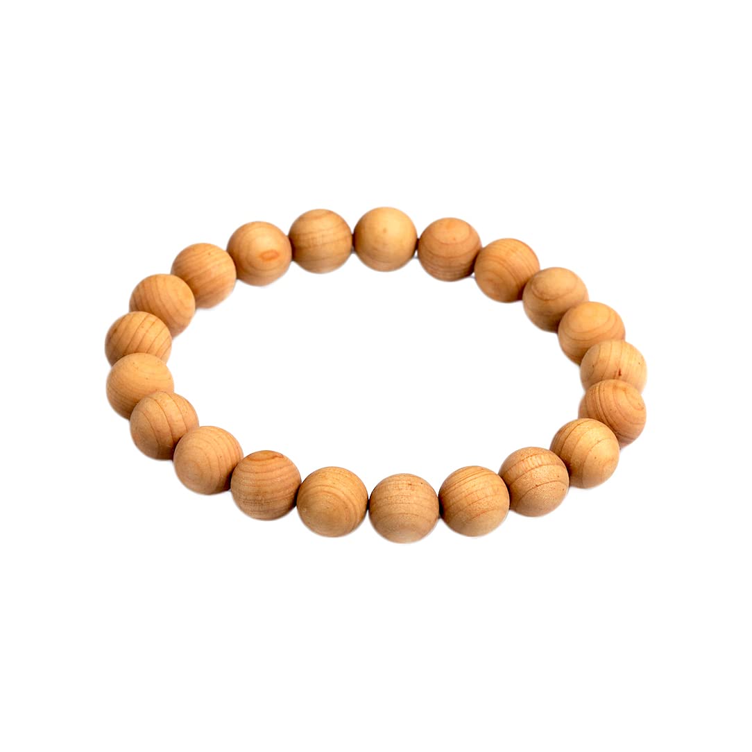 SOHNVWTGD Handmade Wooden Prayer Beaded Bracelet for Men Women Tibetan Buddhist Meditation Mala Beaded Stretch Bracelet Bangle Wood Jewelry