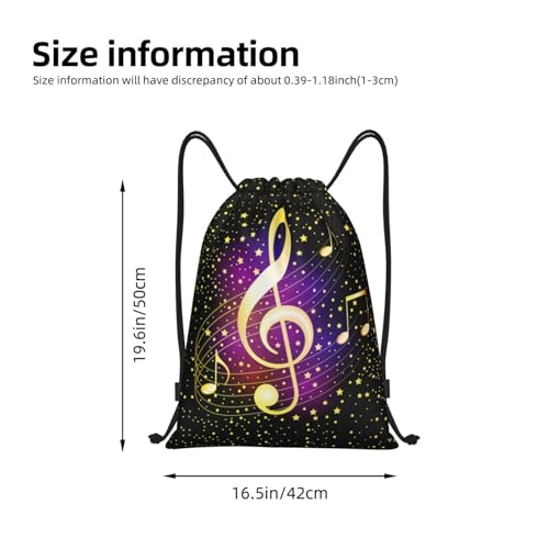 Colorful Music Note Drawstring Backpack Lightweight Sports Yoga Travel Bag Casual Daypacks for Women Men3