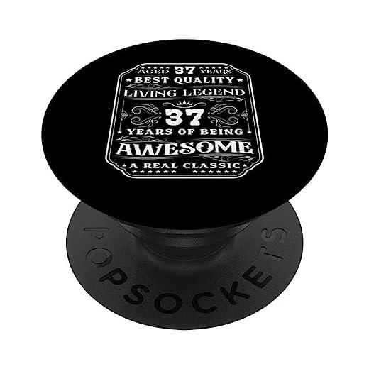 37 años siendo increíble 37 cumpleaños hombre PopSockets PopGrip Intercambiable
