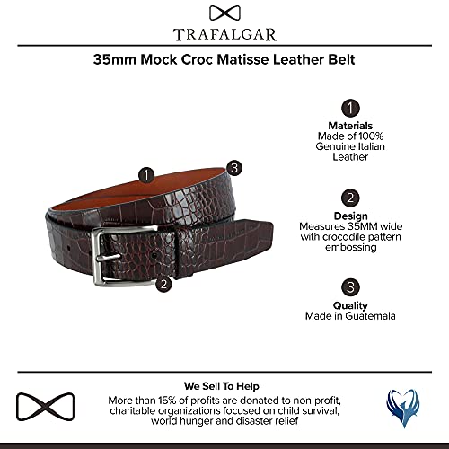 Trafalgar Matisse 35mm Mock Croc Leather Belt2