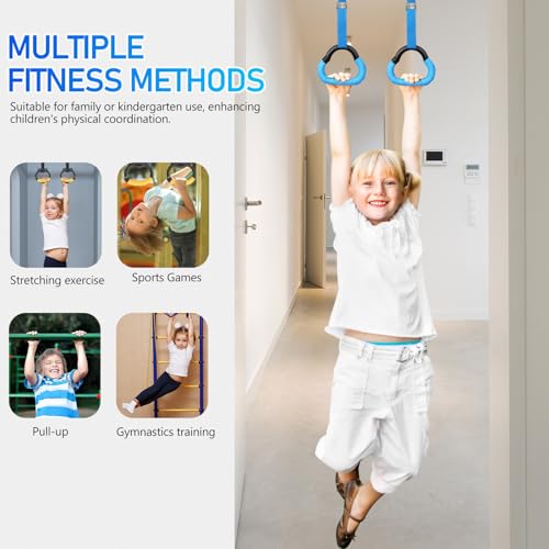 Anillas Gimnasia con Cinturones Ajustables 1 m Azul miniatura 7