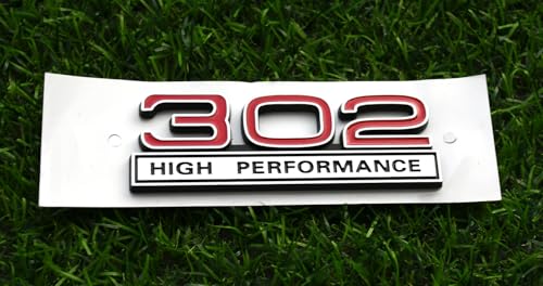 Image of 2pcs 302 Engine 5.0 Liter High Performance Emblms Badge 3D Decals Stickers Cars Trucks (Chrome Red)