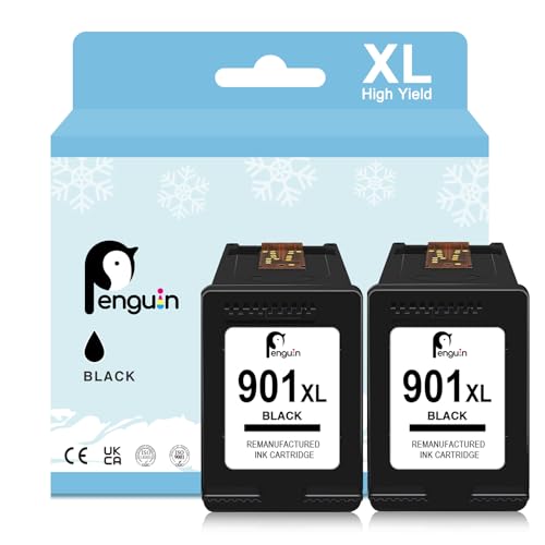 Penguin Druckerpatronen für HP 901 XL für HP Officejet J4624 J4500 G510a G510n J4500 J4524 J4540 J4560 J4580 J4585 J4600 Drucker(2 Schwarz) Penguin Druckerpatronen für HP 901 XL für HP Officejet J4624 J4500 G510a G510n J4500 J4524 J4540 J4560 J4580 J4585 J4600 Drucker(2 Schwarz)