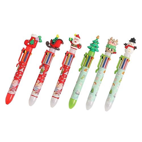 6 bolígrafos de Navidad decorativos para celebraciones y notas navideñas