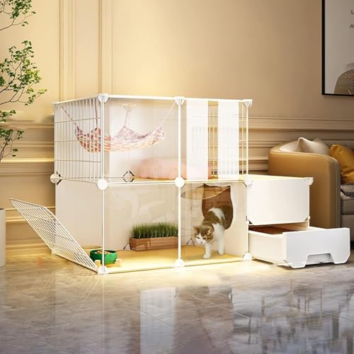Cage d'intérieur pour chat modulable idéale pour créer un coin de jeu dans le salon