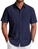 COOFANDY Mens Button Down Short Sleeve Shirt Dress Shirt Wrinkle Free Untucked Lightweight with...