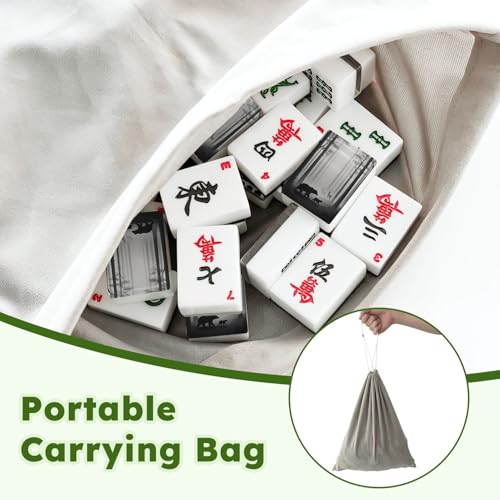 American Mahjong Set 166 fichas acrílico con bolsa miniatura 5