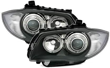 Angel Eyes Scheinwerfer Set für 1er BMW E81/E82/E87/E88 (9/2004-10/2011) | Standlichtringe, Aftermarket, Klarglas, Grau, LED, Halogen, H7, vorbereitet für elektrische LWR,
