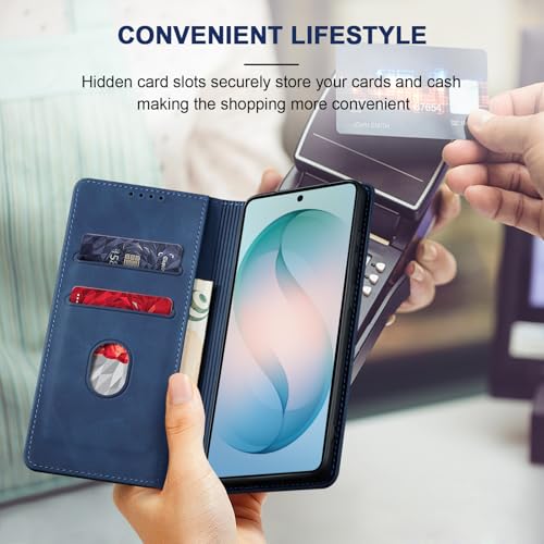 Image of Jasonyu Flip Wallet Case for Samsung Galaxy S26 5G,Blue