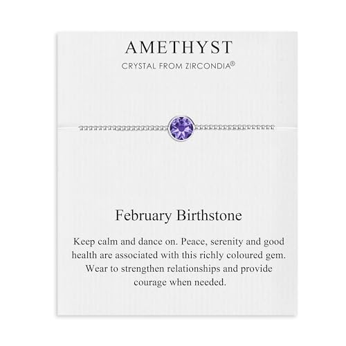 Philip Jones February (Amethyst) Birthstone Bracelet Created with Zircondia® Crystals