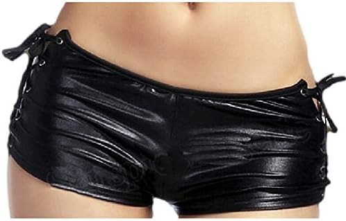 Women's Hotpants Booty Shorts Wetlook Patent Leather Design