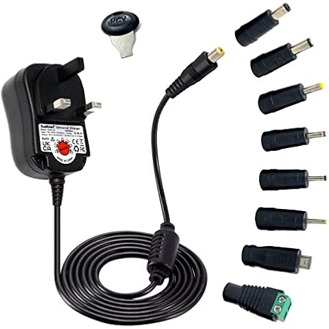 KamKorda 12v Power Adapter, 12 Volt Power Supply - 3V 4.5V 5V 6V 7.5V 9V 12V 1A, Universal AC to DC Power Cable with Adjustable Voltage Switch and 8 Adapters Cover