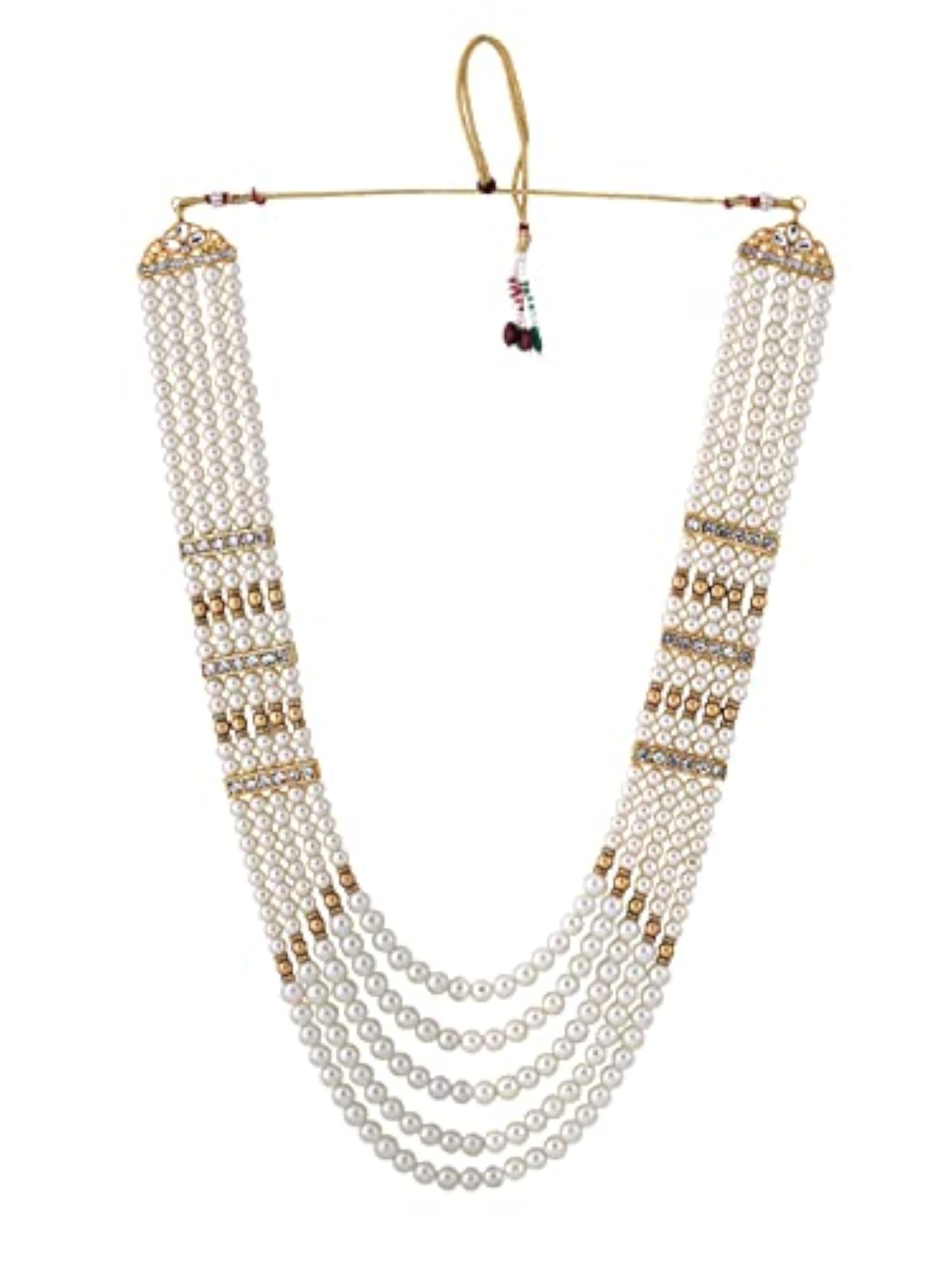 Golden Beads Pearl Necklace for Men, Dulha Moti Mal Haar