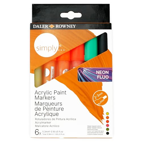 Daler Rowney Simply - Set 6 marqueurs acrylique couleurs pastel