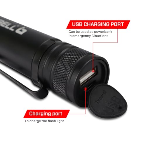 Image of IBELL FL8375S Rechargeable Torch Combo Pack of 5,with Powerbank Function, Aircraft Aluminum Body, Telescopic Zoom, Water Resistant Flashlight with Multiple Light Modes