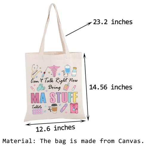 PWHAOO Medical Assistant Tote Bag Can’t Talk Right Now Doing MA Stuff Tote Bag Medical Assistant Appreciation Gift2