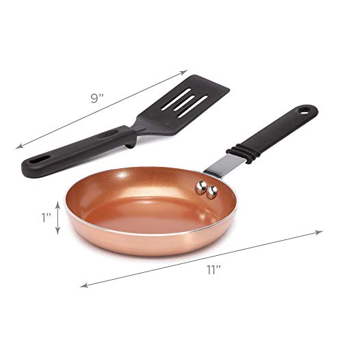 Ecolution Kitchen Extras Mini Fry Pan Set Copper Includes: 5.5In Mini Fry Pan W Spatula #TOP2