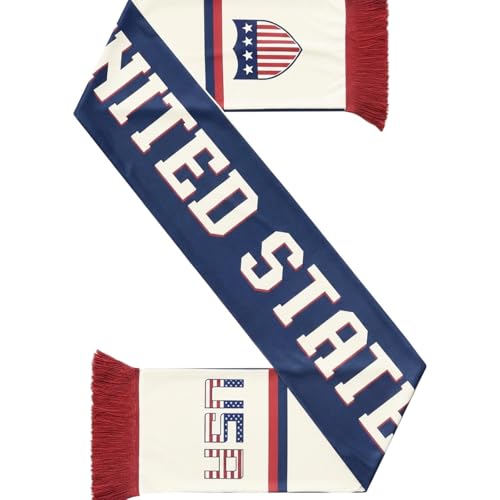 Eurzom 1 Pcs Soccer Scarf Soccer Fans Souvenir High Definition Universal Polyester Double Side Logo Print Scarf Gifts for Men Women (United States)