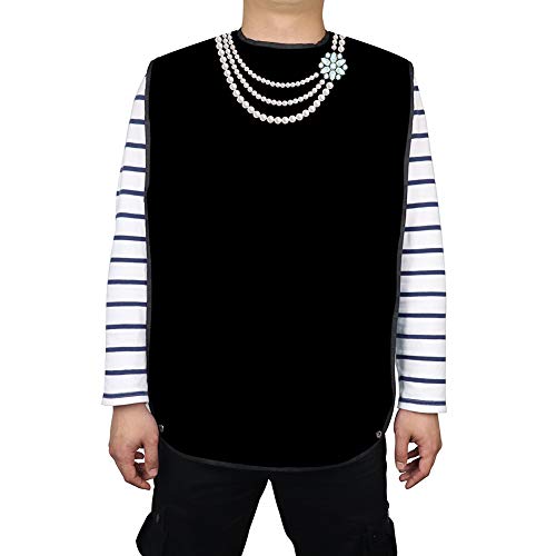 FUSHIDA Adult Bib for Eating Mealtime Clothing Protective Cover with Crumb Catcher Medical Apron Use Printing Fabric Washable Resuable for Elderly Women Men 1910YLL0059Y04