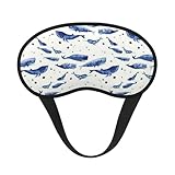 Cubierta para ojos con bloqueo de luz para adultos y niños, diseño de ballena azul pequeña, para viajes, uso diario, siesta, insomnio, camping