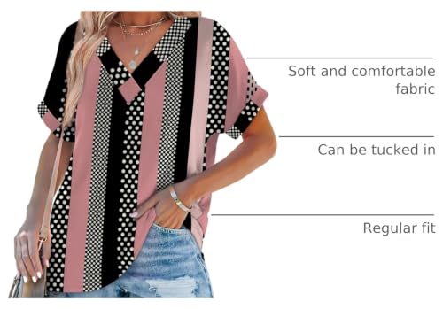 Image of WIHOLL Womens Summer Tops Short Dolman Sleeve Shirts 2026 Fashion V Neck Outfits Clothes