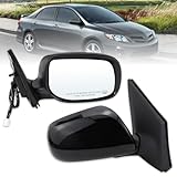 Lqito Right Passenger Side Mirror Compatible With 2009 2010 2011 2012 2013 Toyota Corolla With Power Glass Manual Folding Heated Black Replace#8790802B01(5Pins）
