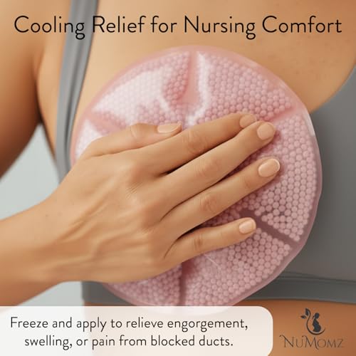 Image of Hot & Cold Breast Ice Packs, 2 Reusable Gel Breast Therapy Packs | Breastfeeding Essentials, Works with Most Pumps, Plush Fabric Side, Helps Relieve Engorgement and Encourage Flow