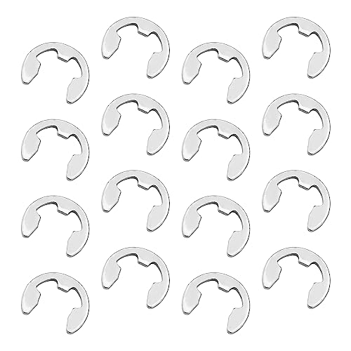 Bettomshin 100 peças de anéis de pressão de eixo de retenção com clipe em C, aço inoxidável 304, pra