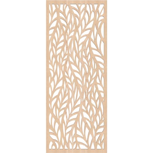 Image of Ortonville Decorative Pierced Fretwork Wood Wall Panels, 15 3 /8 inchW x 39 3 /8 inchH x 3 /8 inchT, Red Oak