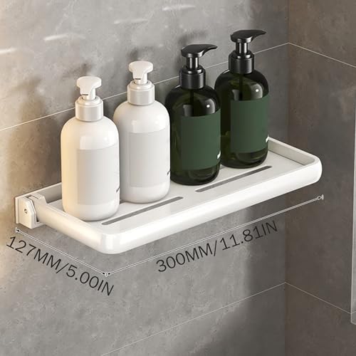 Étagère murale pliable sans perçage et meuble de rangement blanc compact