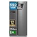 Midea Side-by-Side Kühl-Gefrierkombination 592 L | No Frost, Inverter Kompressor, leise 35 dB | 179,3 cm hoch, Multi-Air-Flow, SuperCool & Freeze | Platinum Fresh | Bru-Stahl, MDRS791MYA46