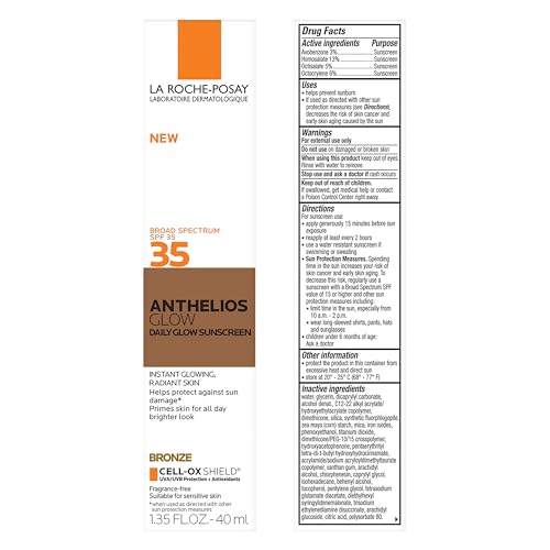 Image of La Roche-Posay Anthelios Glow Tinted Sunscreen for Face with SPF 35, Broad Spectrum Protection, For All Skin Types Including Sensitive Skin, 24Hr Hydration, Lightweight & Fast Absorbing, Glowy Finish