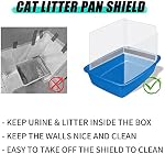 3 Pack Cat Litter Box Pee Shields, haut côté ouvert Kitty Litter Pan Shield - Garder la litière dans la casserole, (boîte à litière non incluse)